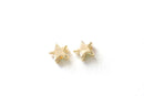 2pcs Vermeil Gold Tiny Star Charm - 18k gold plated over sterling silver, small little star charms, Vermeil Gold Star Beads, Connector, 28 - HarperCrown
