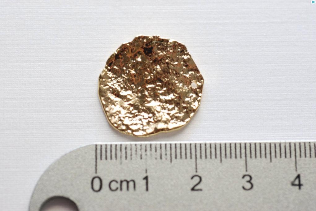 2pcs Vermeil Gold Wavey Disc- 18k gold plated over Sterling Silver Disc, Rose Gold, Sterling Silver, Wavy Disc Charm Pendant - HarperCrown