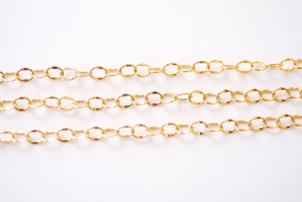 3.5mm Gold Filled Cable Dapped Chain l Wholesale Jewelry Findings Bulk l Dapped Chain Permanent Jewelry - HarperCrown