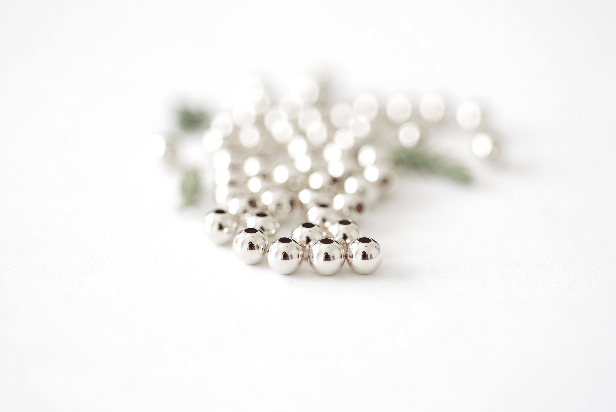 4.0mm Bead Sterling Silver 1.5mm Hole, (10 Pack) Wholesale Jewelry Making Beads - HarperCrown
