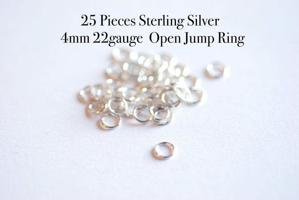 4mm 22 Gauge Open Jump Rings, Choose Sterling Silver, 14k Gold Filled, 14k Rose Gold Filled 4mm Open Jump ring, 4mm 22ga, Jewelry Findings - HarperCrown