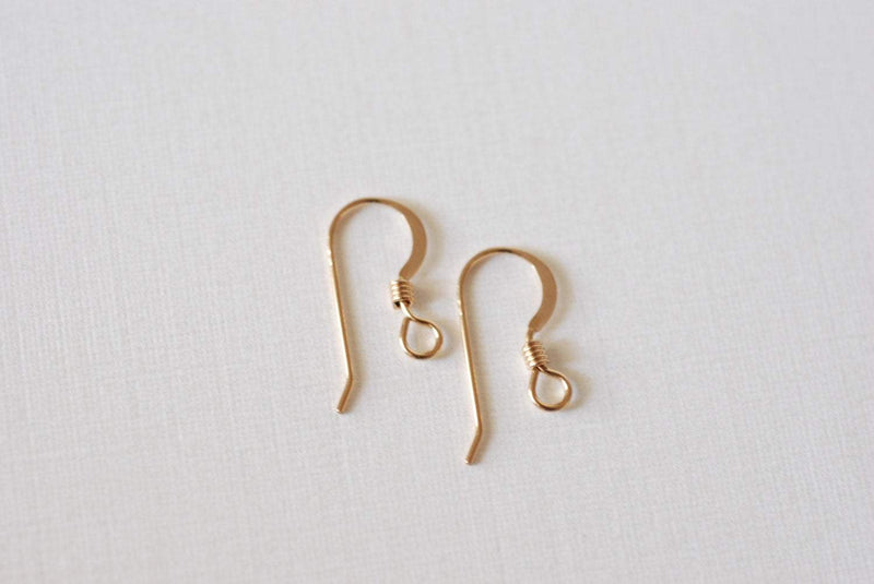 5 pairs, Sterling Silver French Hook Earrings, Flat Ear Wire with Coil, gold filled earwires, jewelry finding, gold ear hooks - HarperCrown