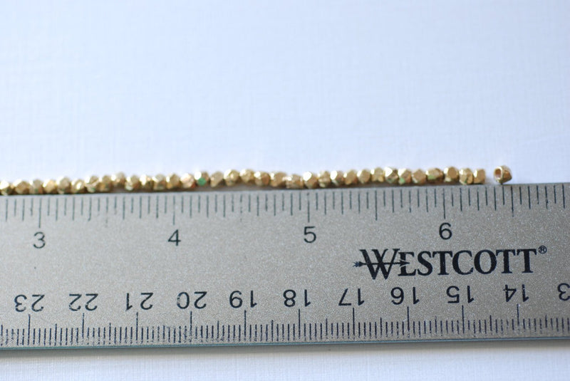 56 pcs Gold Vermeil Beads Spacer Beads, Cube Faceted Square, 3mm, SOLID, wholesale, Vermeil Gold Faceted Beads Spacer, 57 - HarperCrown