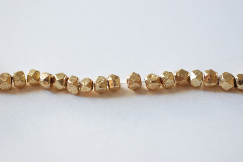 56 pcs Gold Vermeil Beads Spacer Beads, Cube Faceted Square, 3mm, SOLID, wholesale, Vermeil Gold Faceted Beads Spacer, 57 - HarperCrown