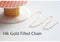 5ft 14k Gold Filled Chain, Gold Flat Chain, 1.3mm width Chain - HarperCrown