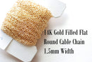 5ft 14k Gold Filled Flat Cable Chain, 2x1.5 mm basic flat cable chain, Gold Filled Flat Cable Chain 1.5mm - HarperCrown