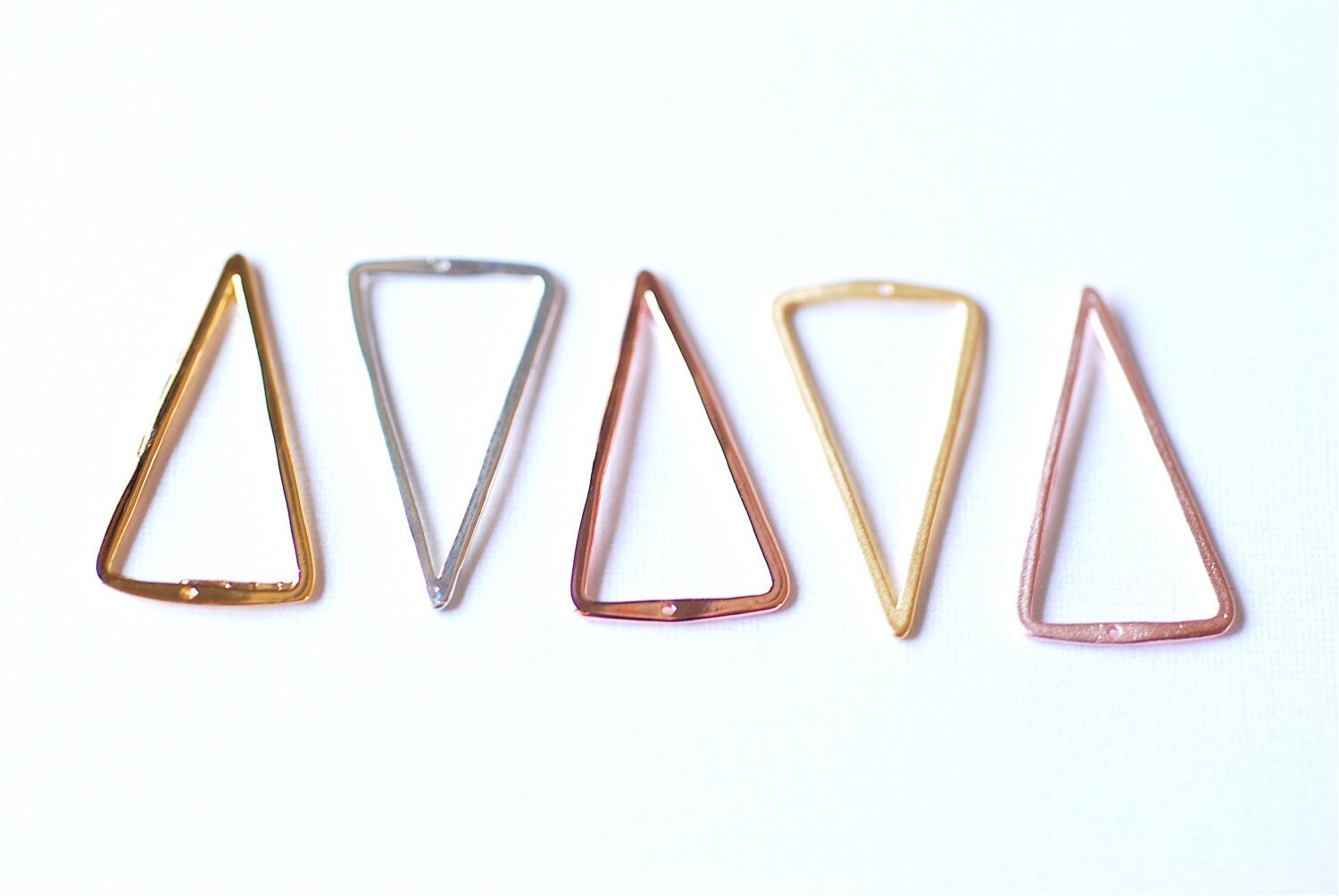 925 Sterling Silver Open Triangle Connector Charm- 925 Sterling Silver Triangle, Triangle Connector Spacer, Isosceles Triangle, Link, 219 - HarperCrown