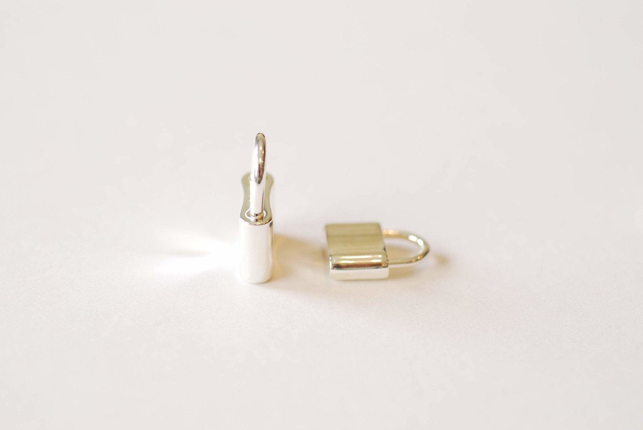 925 Sterling Silver Padlock Pendant, Lock Charm, padlock necklace, Gold Lock Charm, Locket, Wholesale Beads, VermeilSupplies, E147 - HarperCrown