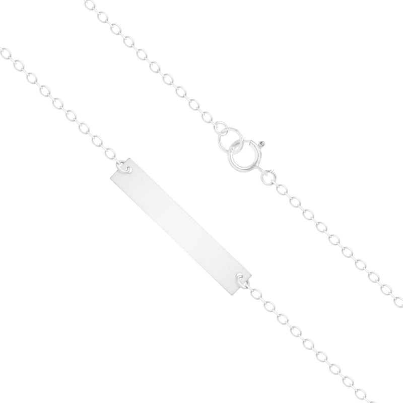925 Sterling Silver Personalized Vertical Bar Necklace ~ Custom Engraving Service ~ Names, Date, Initials, Locations, Birthday - HarperCrown