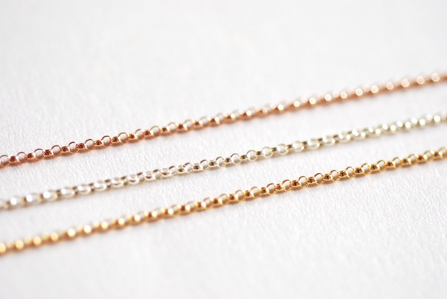 925 Sterling Silver Rolo Chain- 1.4mm Unfinished Rolo Chain by Foot, Sterling Silver Chain, Wholesale BULK DIY Jewelry Findings 1/20 14kt GF - HarperCrown