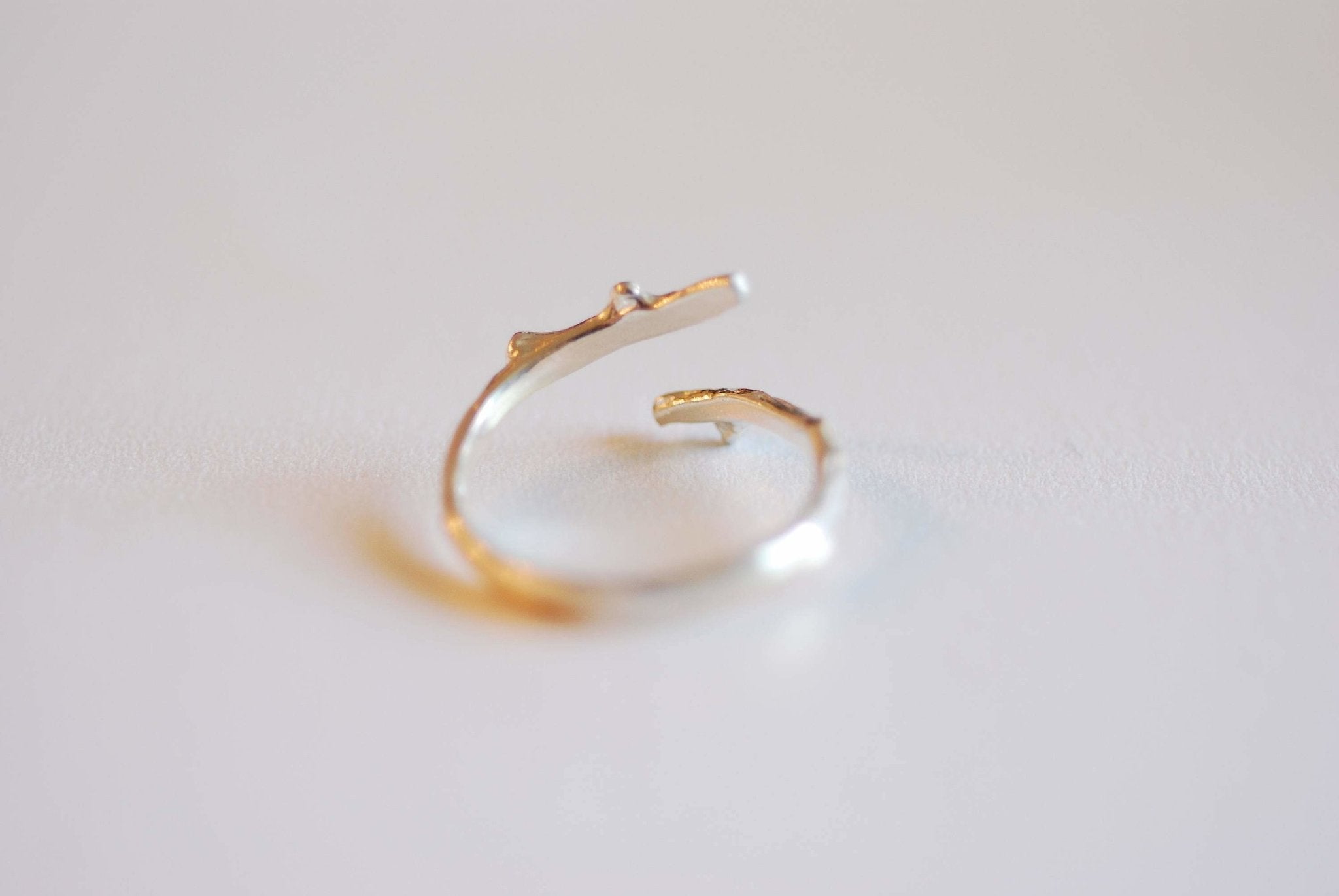 925 Sterling Silver Twig Ring, Silver Adjustable Ring, Silver Branch Ring, Nature Jewelry, Laurel Ring, Leaf Ring, Gold, Rose Gold, Vine,111 - HarperCrown