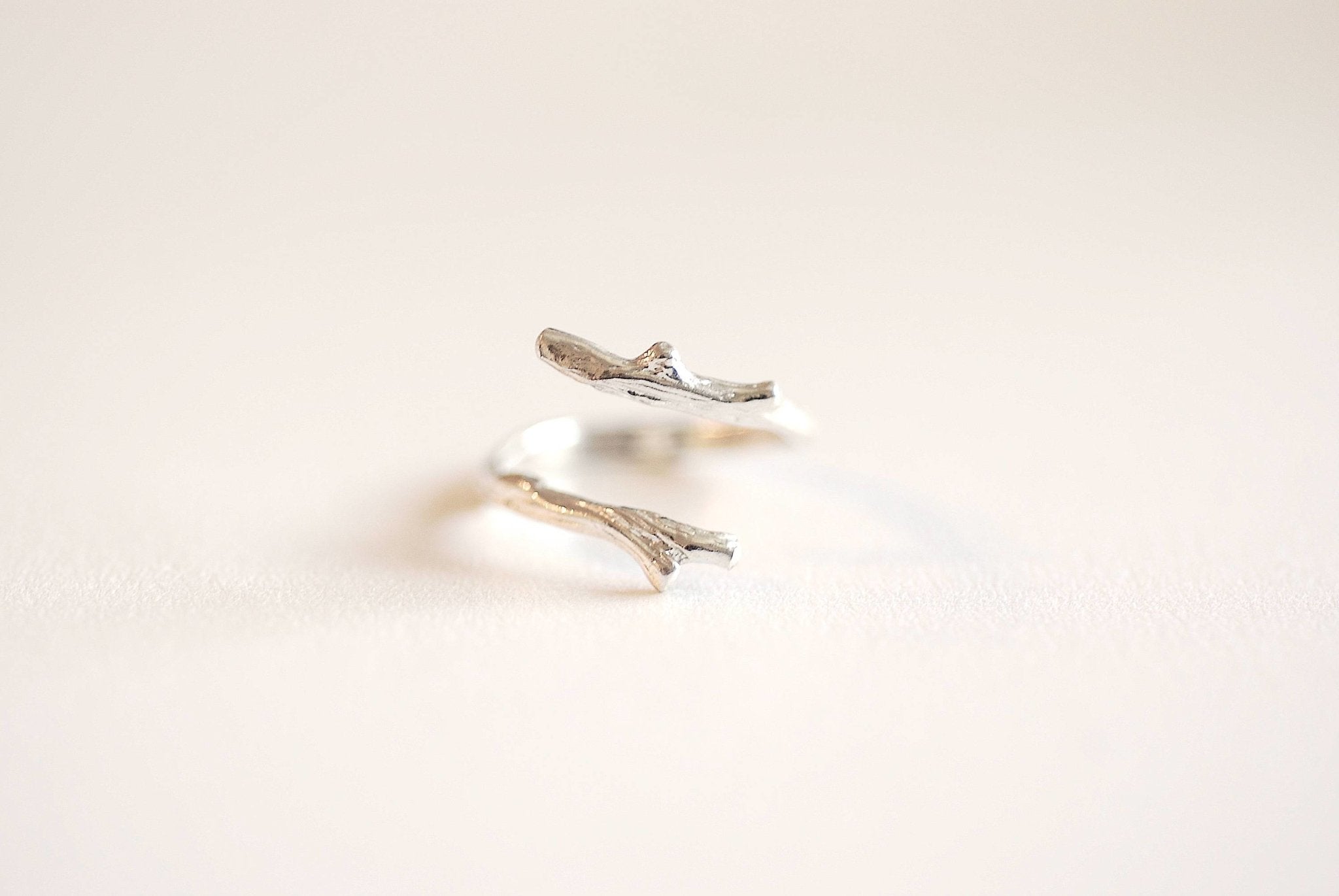 925 Sterling Silver Twig Ring, Silver Adjustable Ring, Silver Branch Ring, Nature Jewelry, Laurel Ring, Leaf Ring, Gold, Rose Gold, Vine,111 - HarperCrown