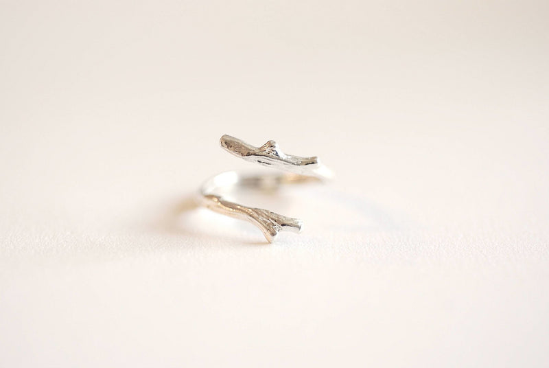 925 Sterling Silver Twig Ring, Silver Adjustable Ring, Silver Branch Ring, Nature Jewelry, Laurel Ring, Leaf Ring, Gold, Rose Gold, Vine,111 - HarperCrown