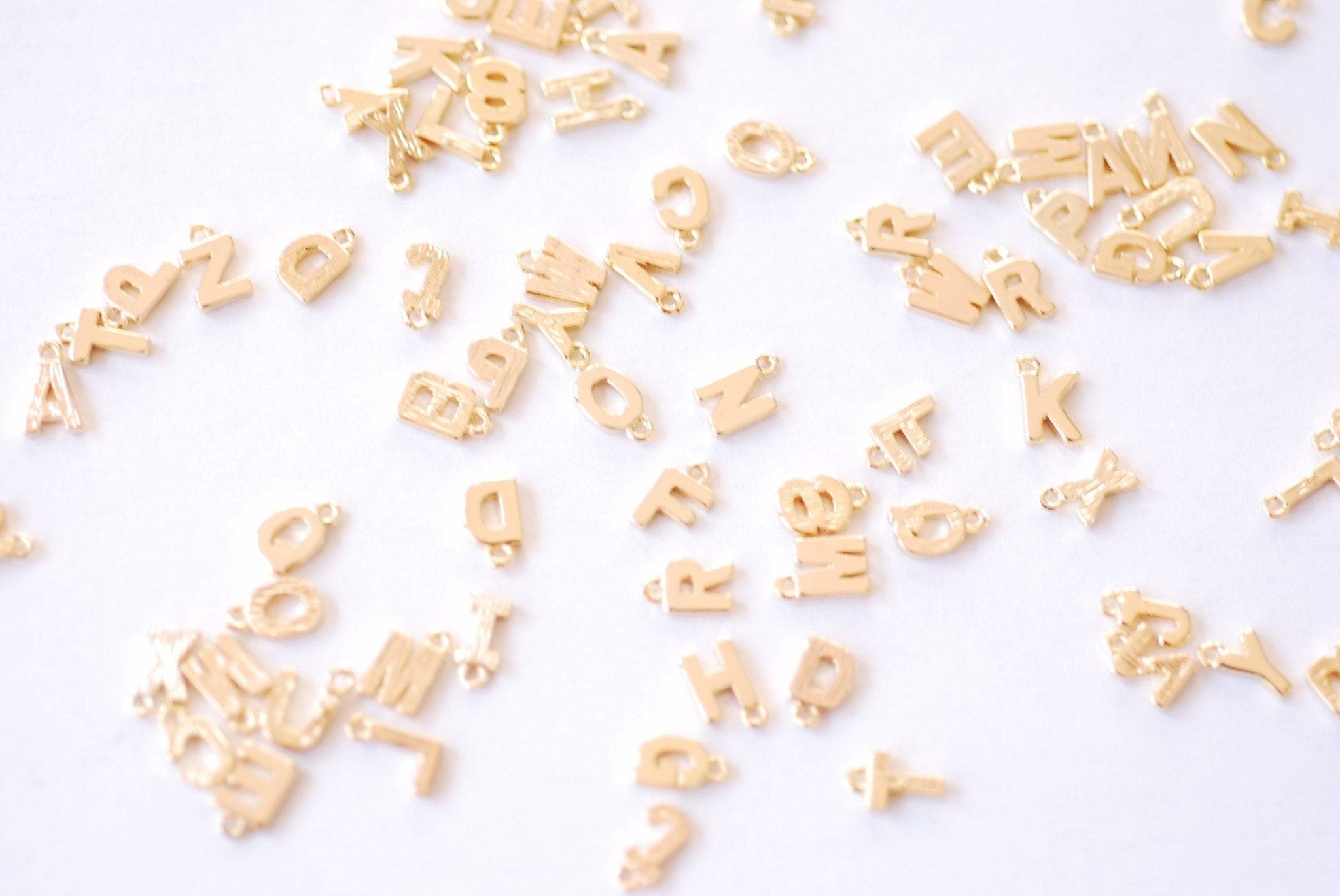 Wholesale Charms A Z Letter Charms 16k Gold Plated over Brass Gold Upper Case Letters Alphabet Bulk for Bracelet Necklaces HarperCrown Wholesale B162