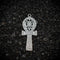 Ankh Key of Eternal Life with Scarab Beetle Hieroglyphics Ancient Egyptian Charm | 925 Sterling Silver, Oxidized or 18K Gold Plated | Jewelry Making Pendant - HarperCrown