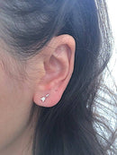 Arrow Earrings- Sterling Silver Arrow Earring Studs, Small Arrow Studs, Ear Crawlers, Ear Climbers, Triangle Studs, Chevron Earrings - HarperCrown