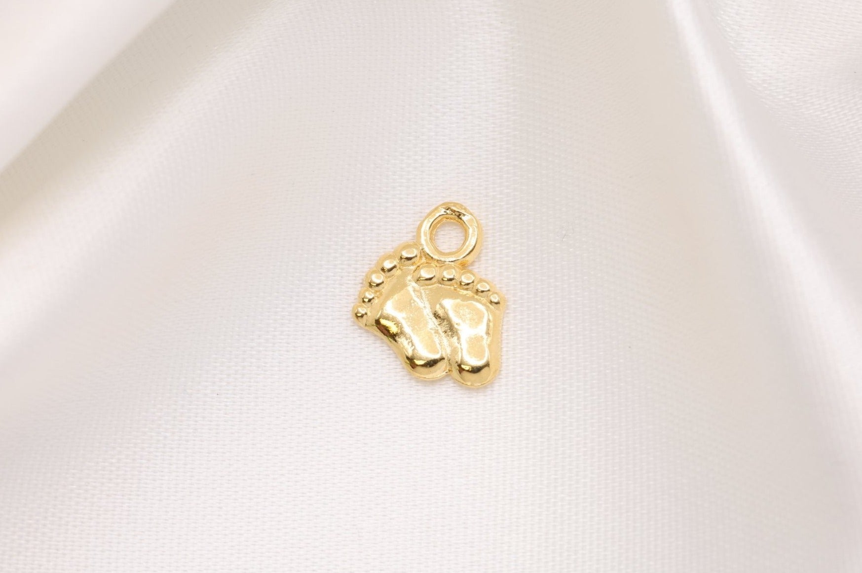 Baby Foot Print Charm Wholesale 14K Gold, Solid 14K Gold, G183 - HarperCrown