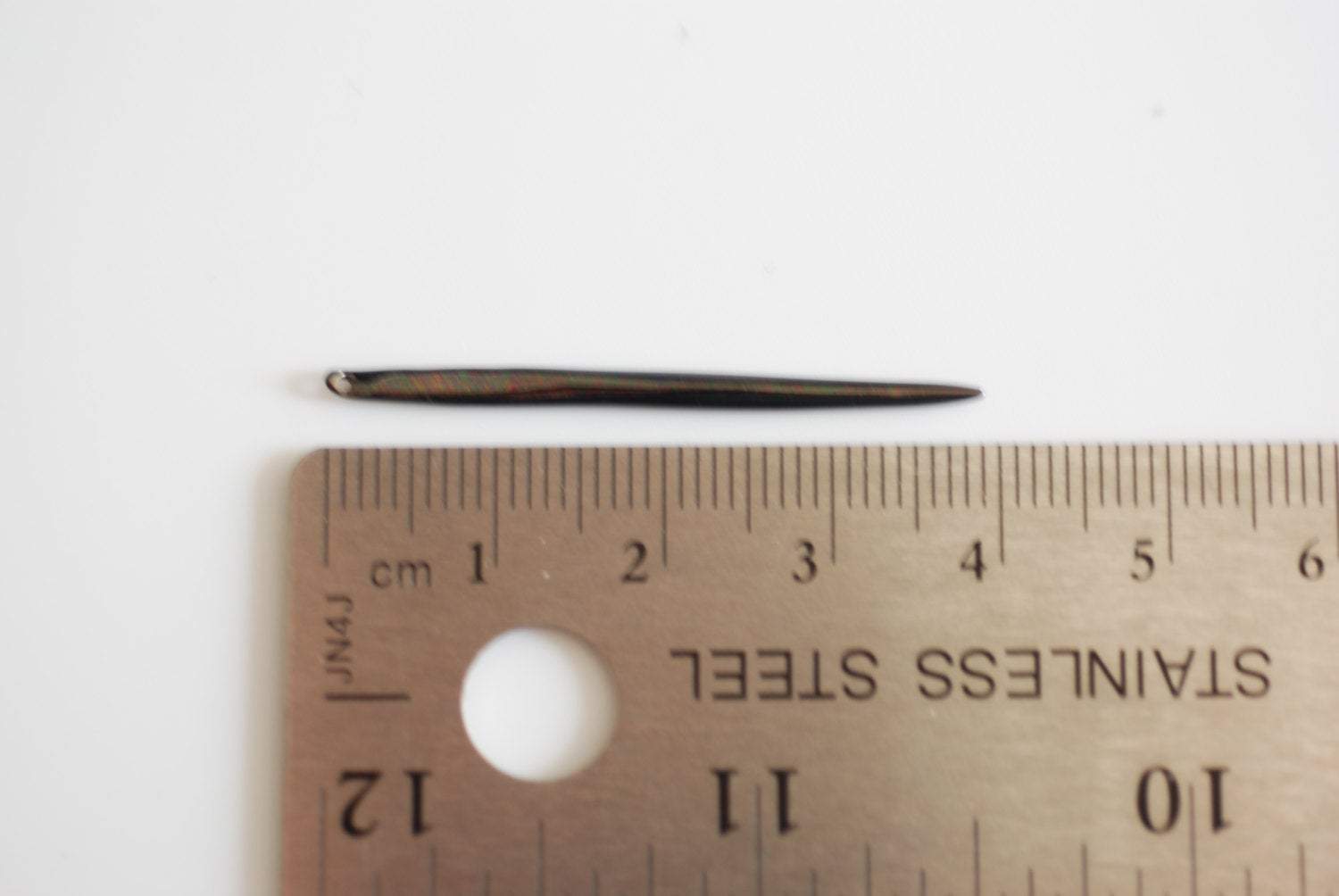 Black Gold Medium Skinny Thin Needle- Vermeil Glossy Spike Needle Dagger Pendulum, 18k gold plated over sterling silver, needle Charm, 23 - HarperCrown