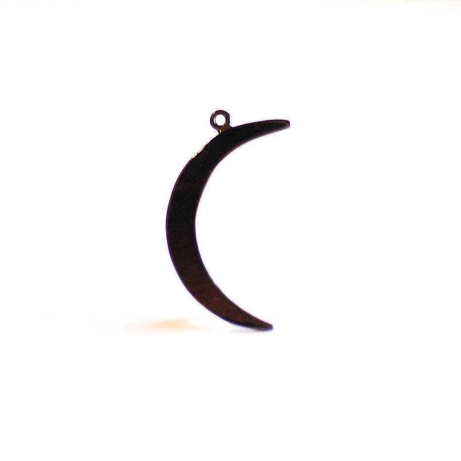 Black Rhodium Crescent Moon Charm- 925 Silver Rhodium Plated Half moon, Black Half moon charm pendant, Black Tusk, Black Moon Charm, 276 - HarperCrown