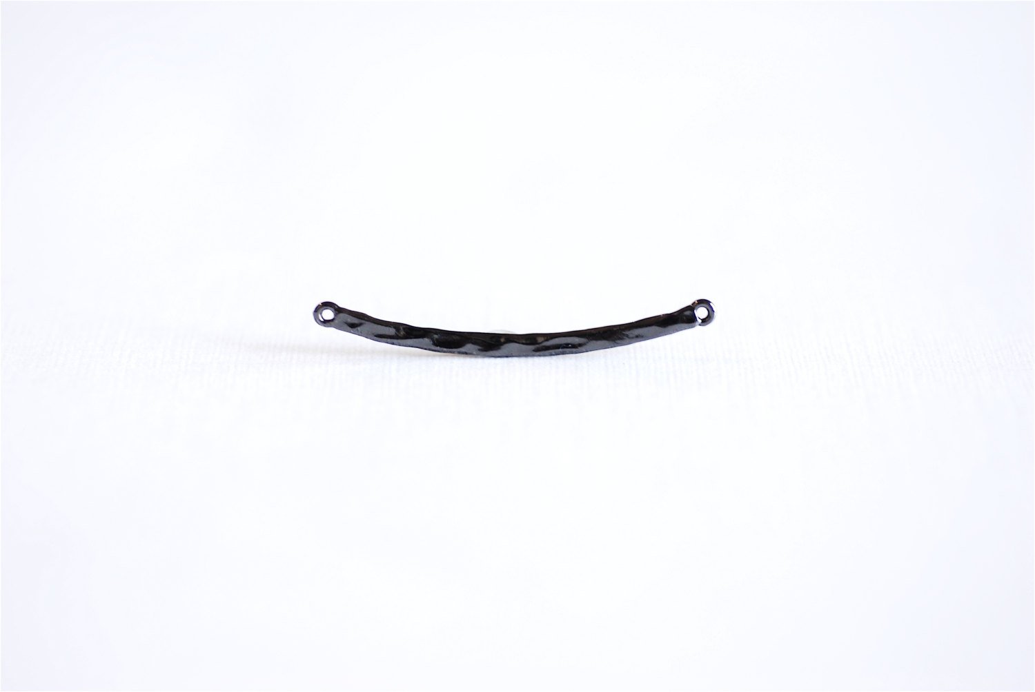 Black Rhodium Hammered Curved Bar Connector Charm- Black Gold over Sterling Silver Half Circle Connector Link Spacer, Oxidized Silver, 293 - HarperCrown
