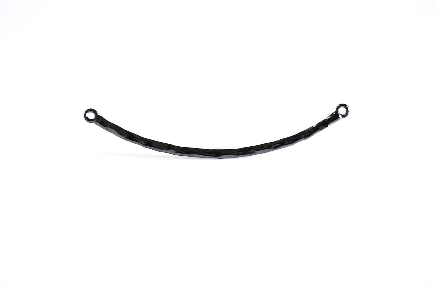 Black Rhodium Hammered Curved Bar Connector Charm- Black Gold over Sterling Silver Half Circle Connector Link Spacer, Oxidized Silver, 295 - HarperCrown