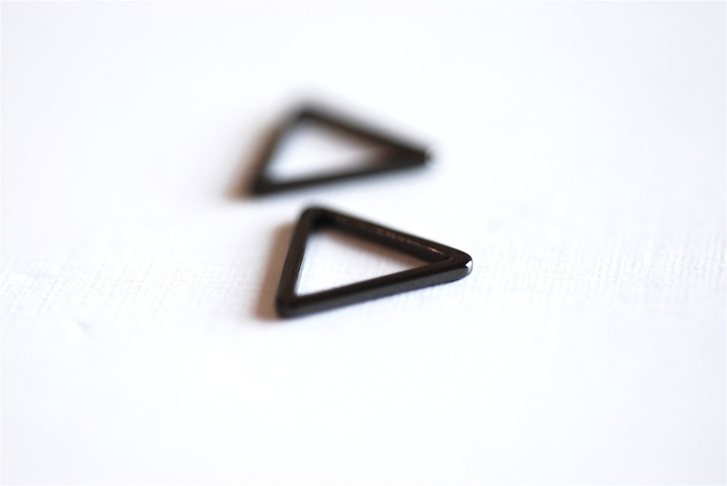 Black Rhodium Open Triangle Rings Connector Charm- Black Rhodium Plated over 925 Sterling Silver Triangle, Black Triangle Charms, Link, 270 - HarperCrown