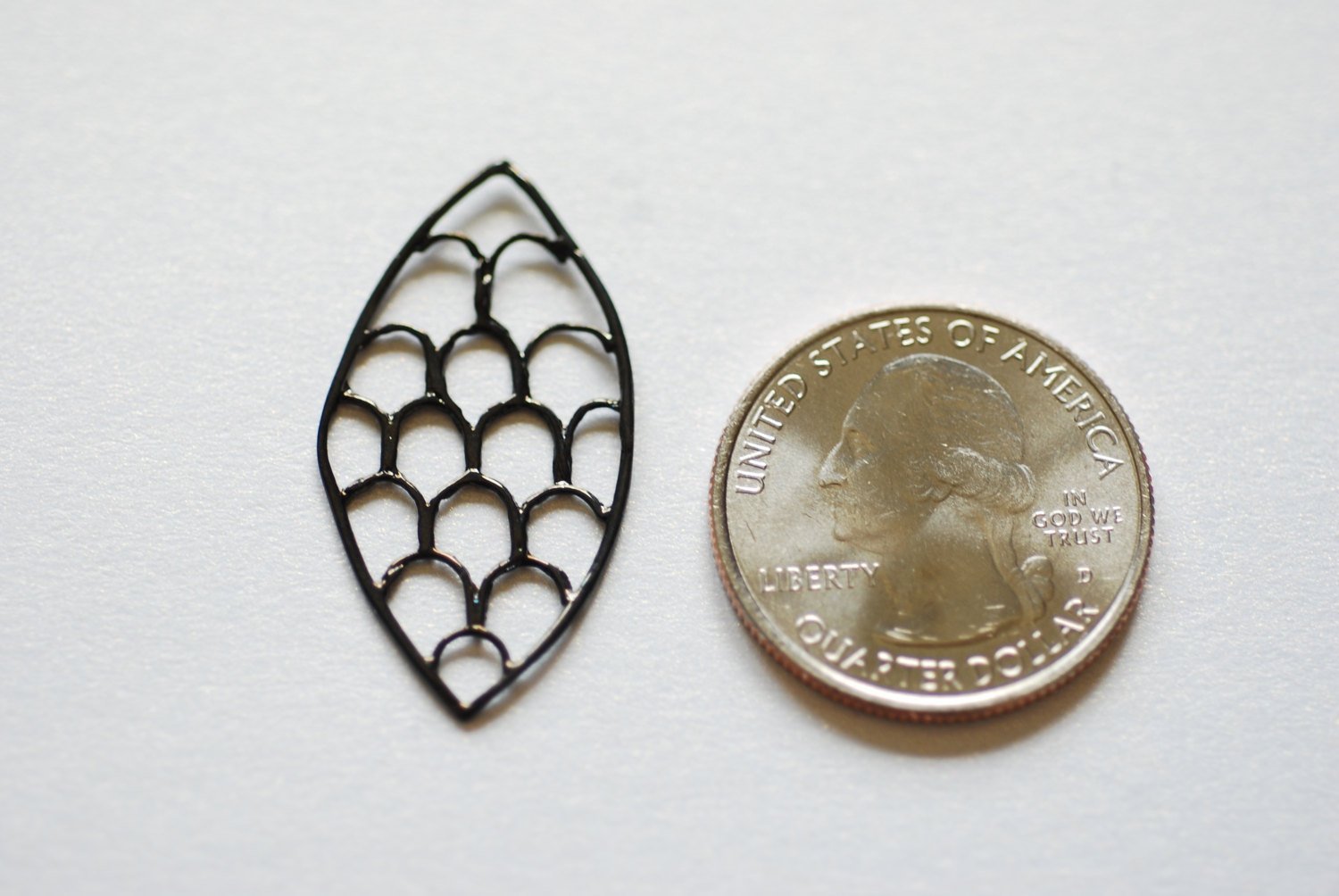 Black Rhodium Oval Filigree Charm Connector- Black Rhodium Oval Connector, Black Scales Charm, Black Gold Chandelier Earrings, 213 - HarperCrown