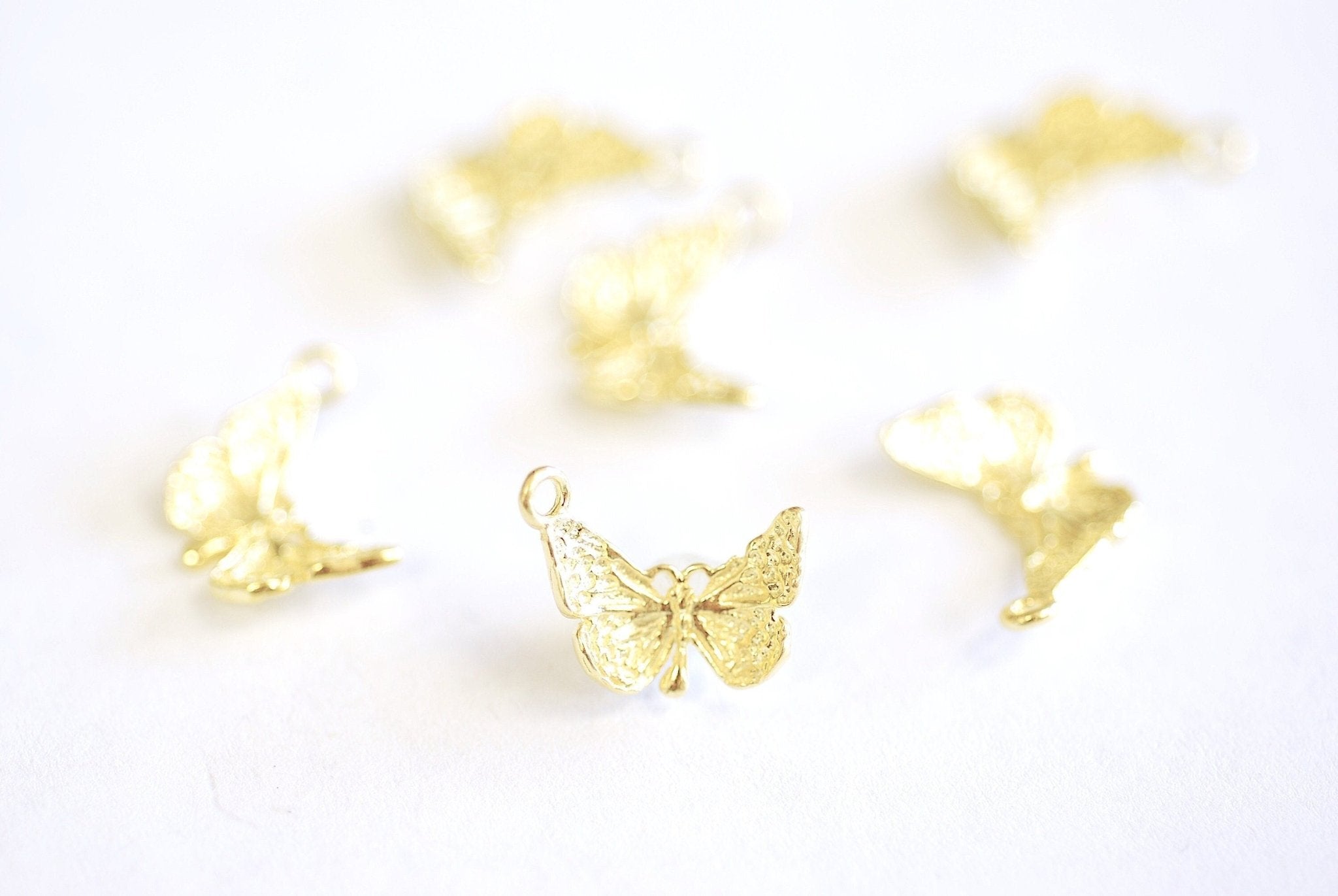 Butterfly Charm Pendant 925 Sterling Silver or 18k Gold Butterly Jewelry Making Supplies Wholesale Bulk Silver and Gold Charms - HarperCrown