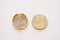 Capiz Windowpane Oyster Shell Circle Charm - Electroplated 16K Gold Plated Seashell Disc Dangle Pendant HarperCrown Wholesale B277 - HarperCrown