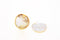 Capiz Windowpane Oyster Shell Circle Charm - Electroplated 16K Gold Plated Seashell Disc Dangle Pendant HarperCrown Wholesale B277 - HarperCrown