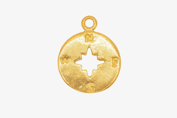 Compass Charm Wholesale 14K Gold, Solid 14K Gold - HarperCrown