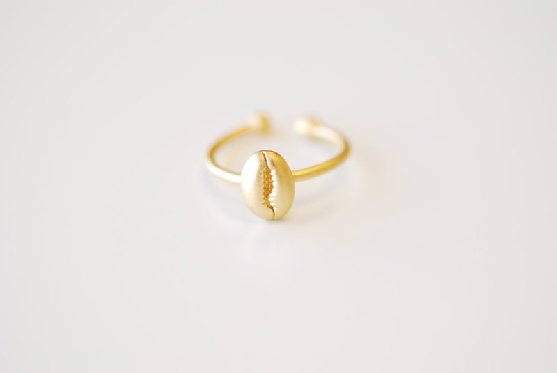 Cowrie Shell Ring - Choose 925 Sterling Silver - Gold - Rose Gold - adjustable cowry shell ring, Shell Ring, Gold Ring, Beach Jewelry, 504 - HarperCrown