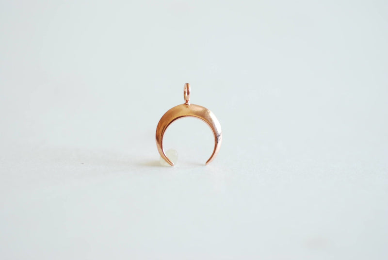 Crescent Moon Charm Pendant- Choose Sterling Silver, Gold, Rose Gold, Half moon charm pendant, Crescent Moon, Tusk Charm, Moon Charm, 365 - HarperCrown