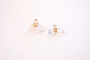 Crescent Moon Opalite Charm - 16k Gold Plated Brass Opal Moonstone Double Horn Tusk Wholesale Charms B135 - HarperCrown