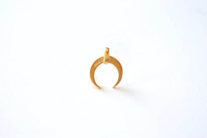 Crescent Moon Pendant Charm - 18k gold plated over 925 Sterling Silver, Half Moon Charm, Horn, Tusk, Diy Craft Jewelry Parts, J279 - HarperCrown