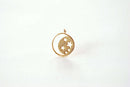Crescent Moon Star Charm - 16k Gold Plated Brass Half Moon Open Wire Waning Eclipse Star Night Celestial Curve Shape Wholesale Charms B200 - HarperCrown
