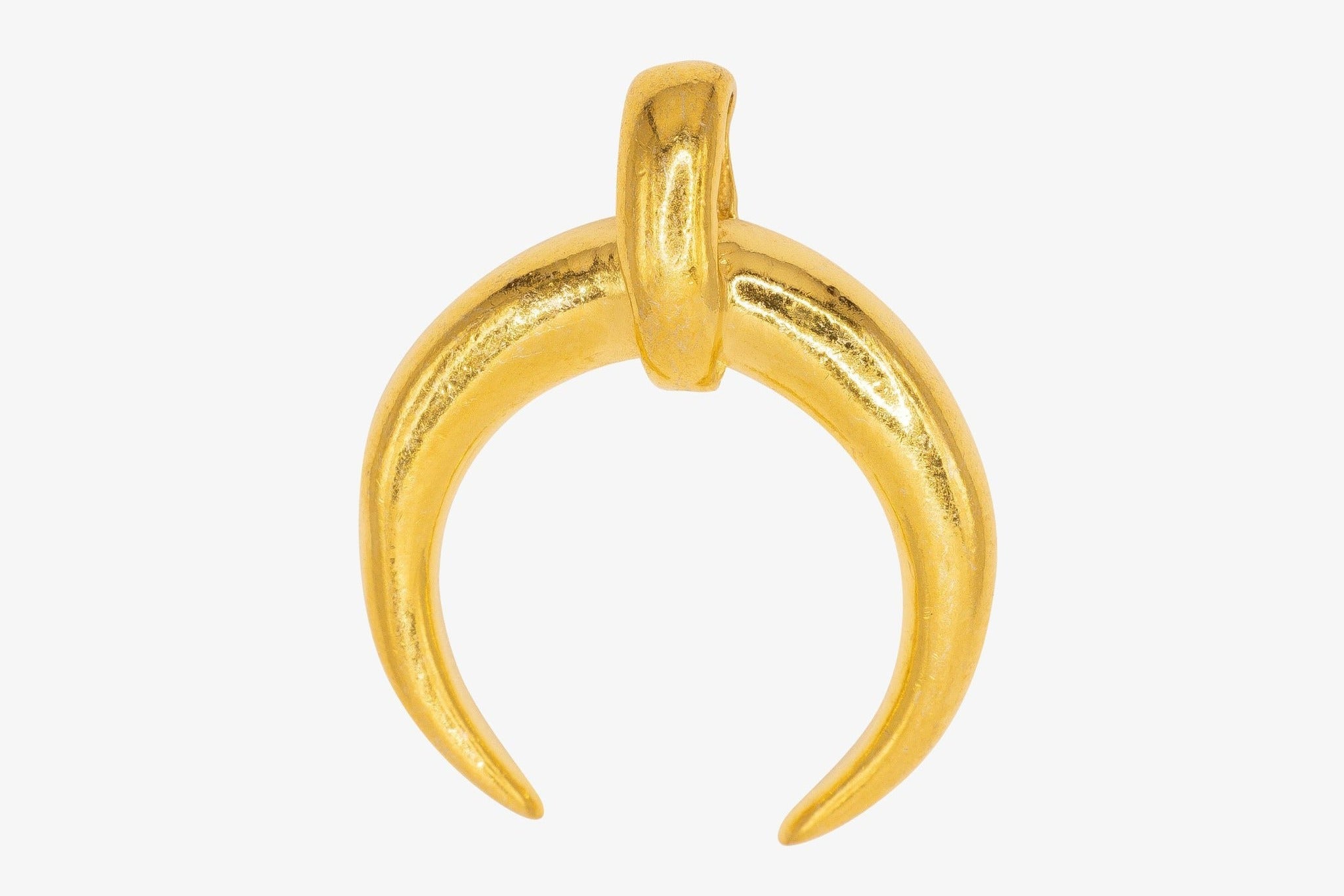 Crescent Moon Tusk Charm Wholesale 14K Gold, Solid 14K Gold, 279G - HarperCrown