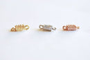 Cubic Zirconia CZ Rectangle Connectors- 22k Gold plated 925 Sterling Silver, Rectangle spacer link charm, CZ Rectangle Bar Double Bail, Pave - HarperCrown