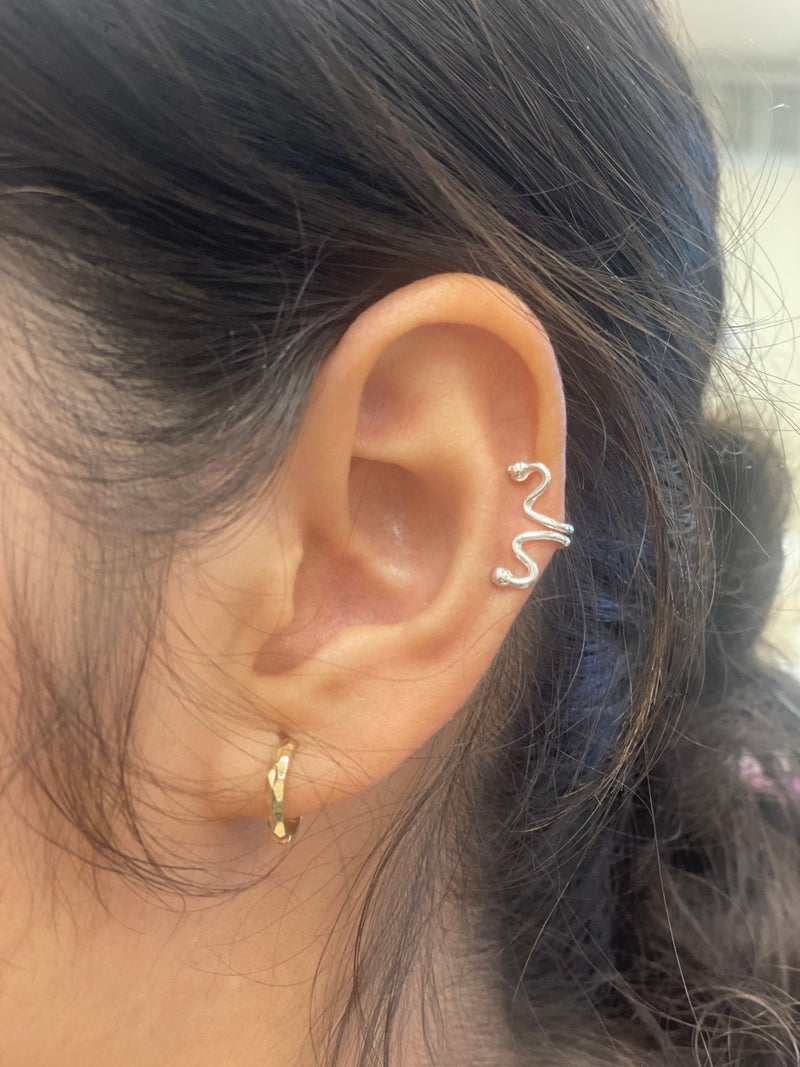 Cuff Earrings Non Pierced Ear Cuffs Ear Wraps Ear Clip 925 Sterling Silver or 18k Vermeil Gold Ear Cuff Bridesmaids Gift Huggie Earrings - HarperCrown