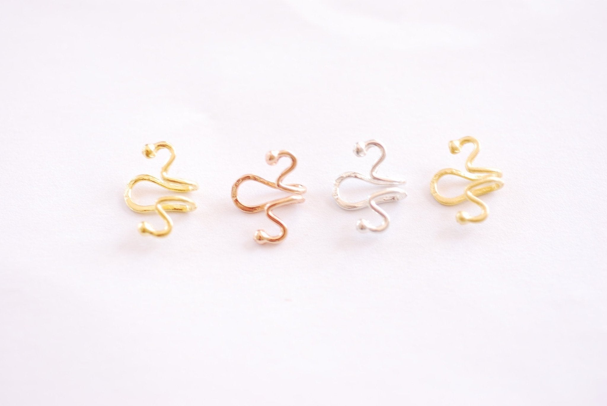 Cuff Earrings Non Pierced Ear Cuffs Ear Wraps Ear Clip 925 Sterling Silver or 18k Vermeil Gold Ear Cuff Bridesmaids Gift Huggie Earrings - HarperCrown