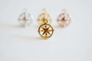 Cutout Compass vermeil gold or Sterling Silver Charm- 22k Gold plated 925 Sterling Silver, Nautical charm, Travel, Journey, Direction,J176 - HarperCrown