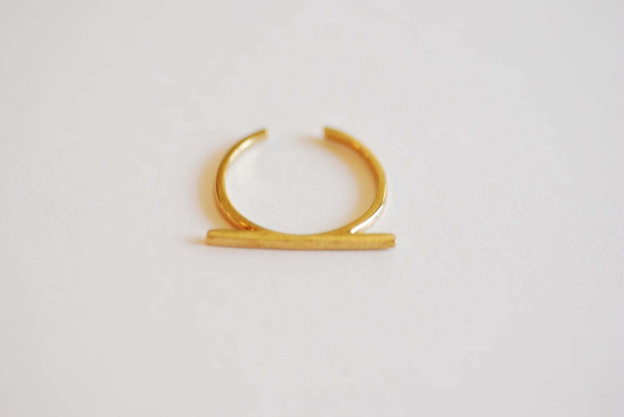 Dainty Bar Ring - Stackable Ring, Adjustable Ring, Choose Sterling Silver, Gold, Rose Gold, Parallel Bar Ring, Minimalist Ring, Line Ring - HarperCrown