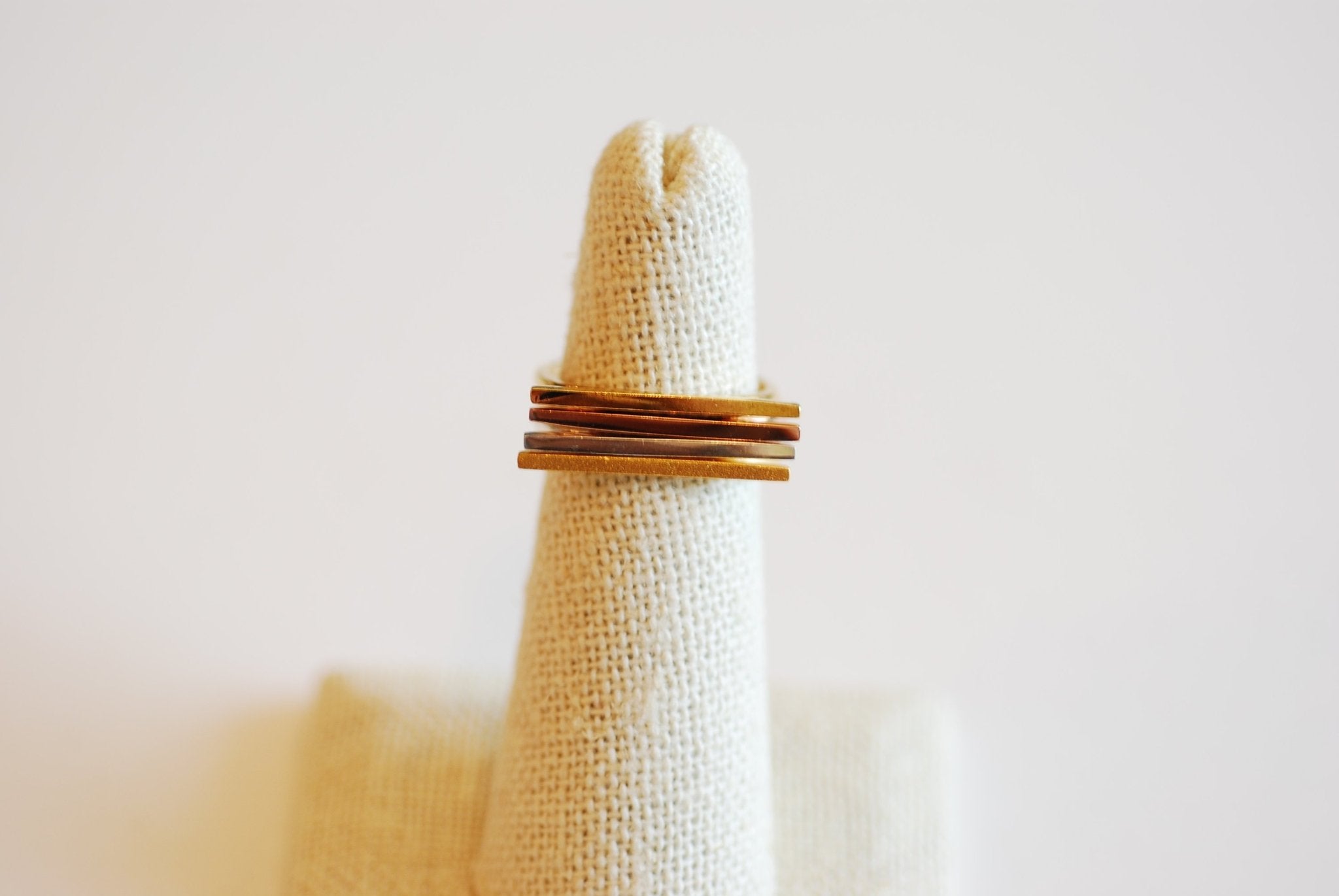 Dainty Bar Ring - Stackable Ring, Adjustable Ring, Choose Sterling Silver, Gold, Rose Gold, Parallel Bar Ring, Minimalist Ring, Line Ring - HarperCrown