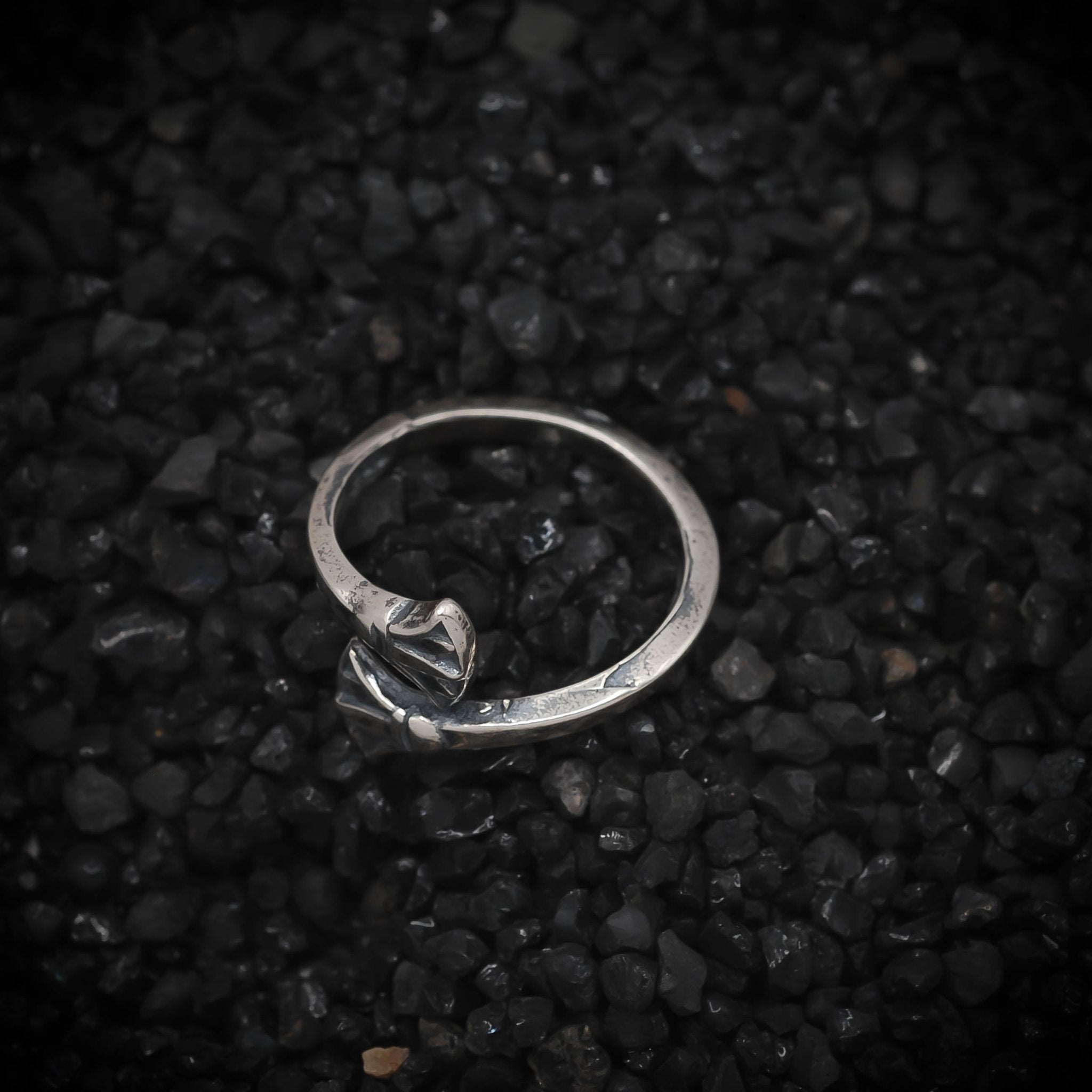 Double Lotus Wrap Ring Ancient Egyptian | 925 Sterling Silver, Oxidized or 18K Gold Plated | Adjustable Size - HarperCrown