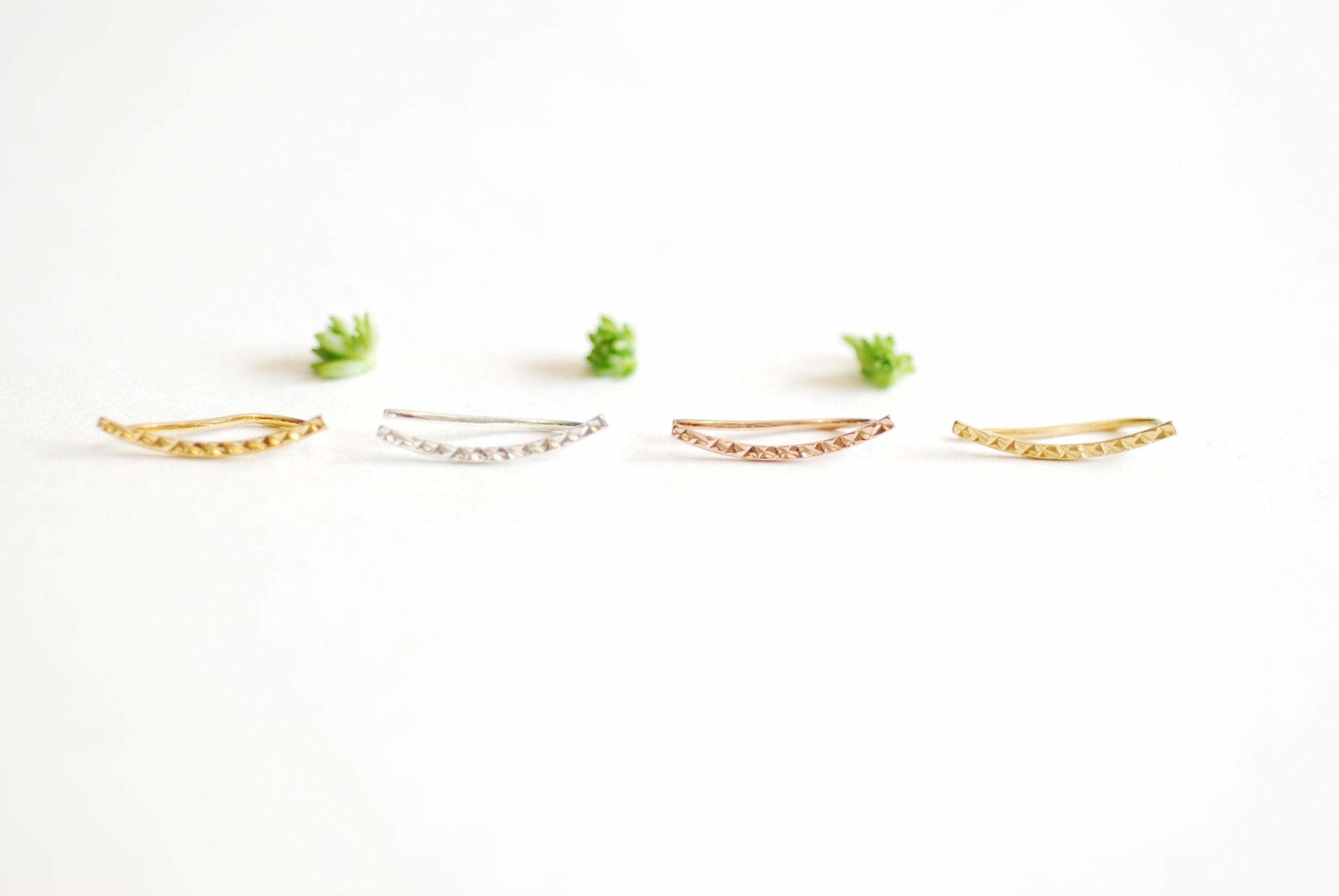 Ear Climber - Ear Crawler - Ear Cuff - Silver Ear Climber - Hammered Ear Climber - Hammered Earrings - Gold Ear Climber- Ear Sweeps - HarperCrown