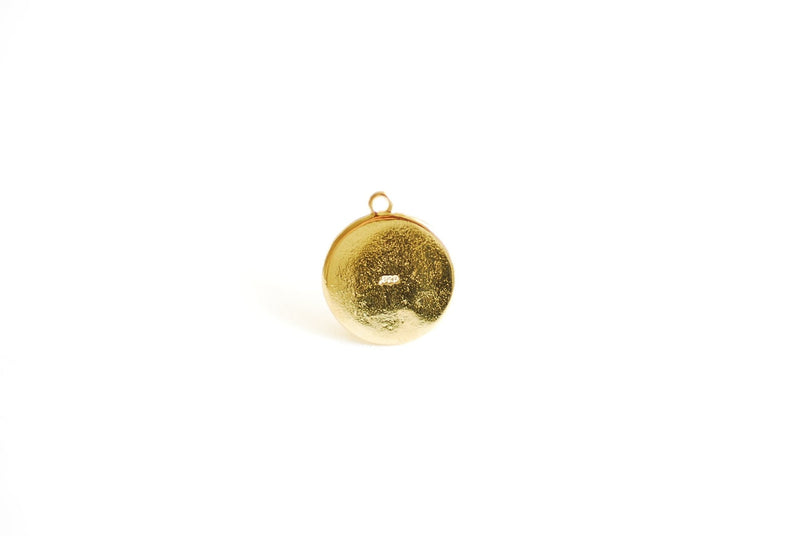 Evil Eye Circle Disc Charm- Vermeil 18k gold plated vermeil or sterling silver 17mm eye of Ra, Yoga Round Charm, Evil Eye Pendant, 479 - HarperCrown