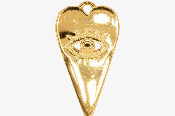 Evil Eye Heart Charm Wholesale 14K Gold, Solid 14K Gold, 307G - HarperCrown