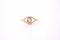 Evil Eye Opal Micro Pave CZ Connector Charm - 16k Gold Plated over Brass Charm Yoga Ohm Eye of Ra Cubic Zirconia HarperCrown Wholesale B161 - HarperCrown