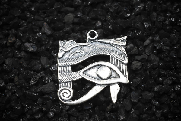 Eye of Ra God of the Sun Ancient Egyptian Charm | 925 Sterling Silver, Oxidized or 18K Gold Plated | Jewelry Making Pendant - HarperCrown