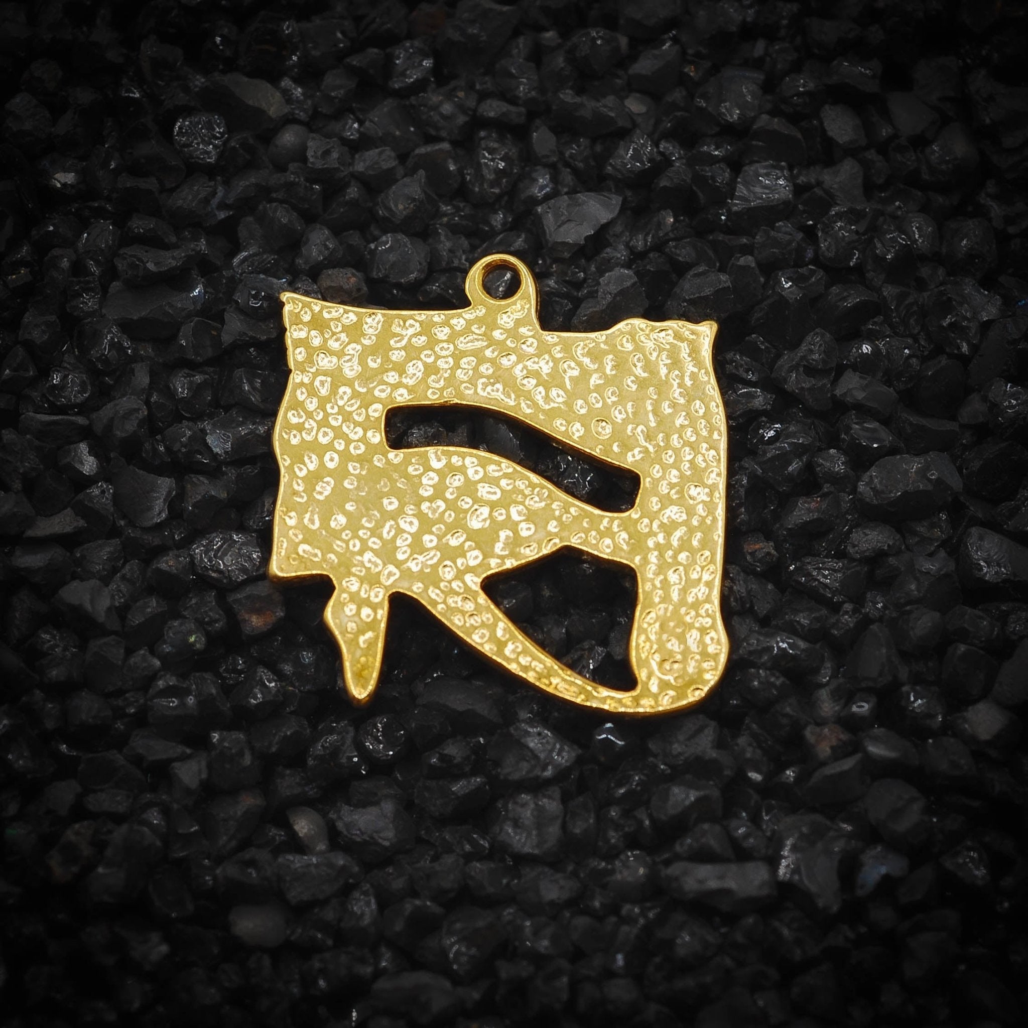 Eye of Ra God of the Sun Ancient Egyptian Charm | Solid 14K Gold | Jewelry Making Pendant - HarperCrown